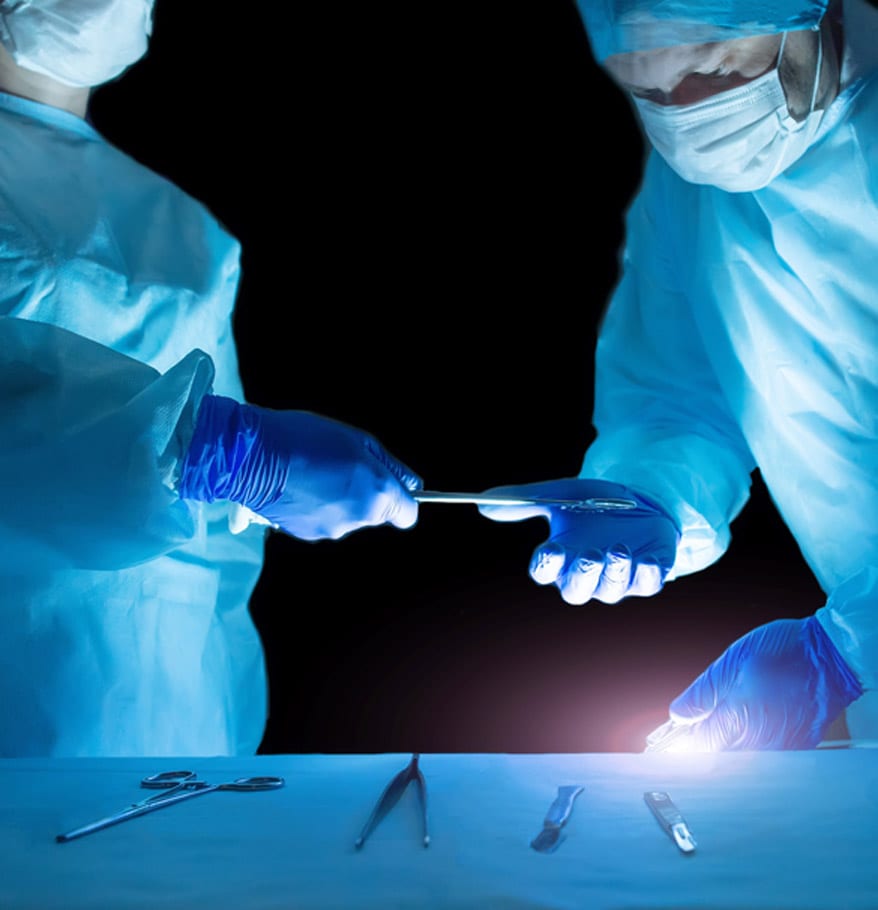 Surgical-team-handling-tools-for-laser-spine-surgery